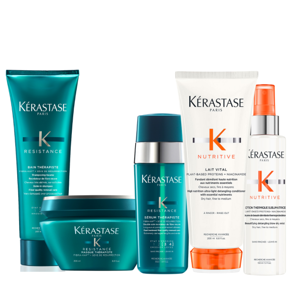 Kit  Reparación y Nutrición (Shamp +tratam + concentrado reparador (linea nutricion acondic y termoprot)