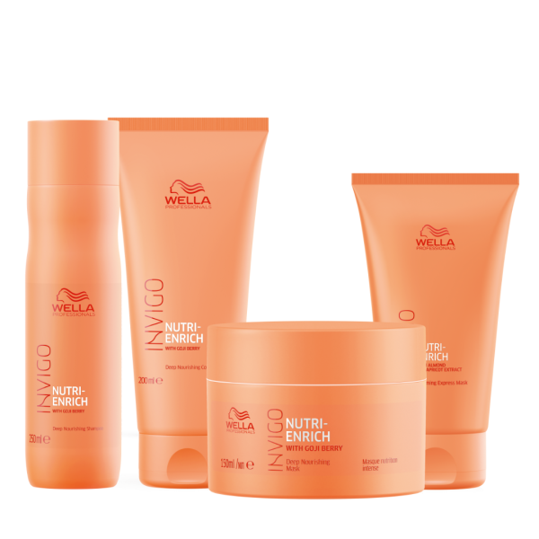 Rutina de lavado 4 Pasos de Nutricion Wella Nutri Enrich