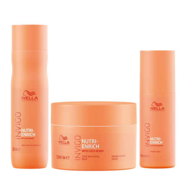 Rutina de Nutricion Wella NutriEnrich - Shampoo, Mascarilla, Crema