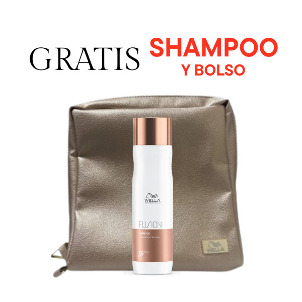 Set Navideño Fusion Wella con Shampoo y Cosmetiquera gratis