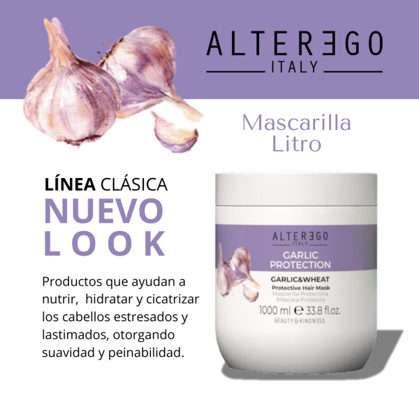 Mascarilla Reestructurante Ajo Y Trigo Alterego 1Litro